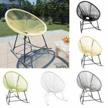Outdoor Garden Patio Balcony Poly Rattan Acapulco Moon Chair Seat Steel ... - £96.63 GBP+