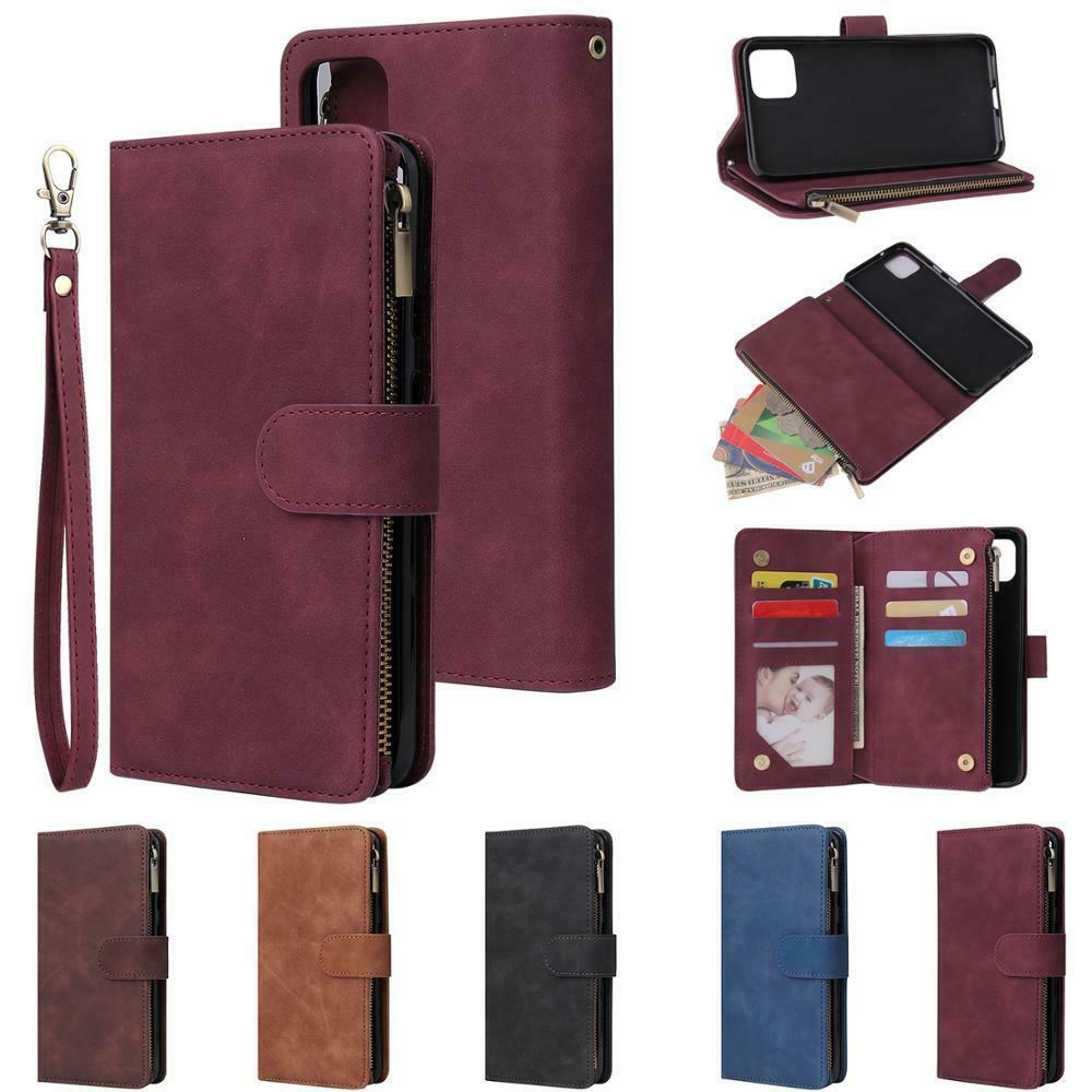 Zipper Leather Flip Wallet Card Slot Case Cover For Google Pixel 4 4A 3A XL