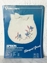 Vintage Vogart Crafts Butterflies &amp; Flowers Apron Embroidery or Painting... - £7.55 GBP