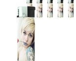 Tattoo Pin Up Girls D28 Lighters Set of 5 Electronic Refillable Butane  - $15.79