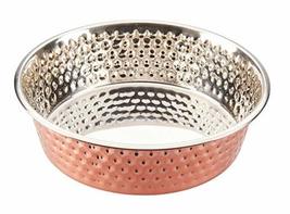 MPP Hammered Copper Dog Bowls Elegant Honeycomb Design Stainless Steel Pet Dishe - £10.41 GBP+