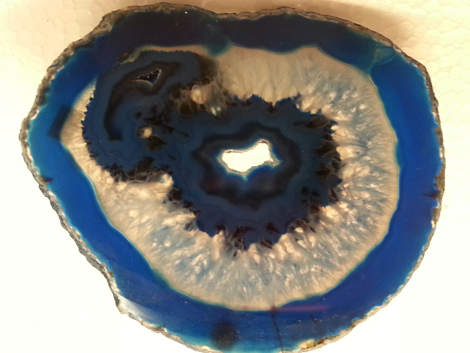 Blue Geode Slice Crystalline Approx 4" x 3" - $4.99