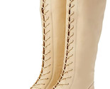 Sam Edelman Womens Nance Eggshell Leather Tall Lace Up Knee-High Boots s... - $59.35