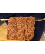 Hand Knit Cabled Wool Purse Project Bag - $12.19