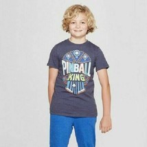 Cat &amp; Jack Boys&#39; Short Sleeve Pinball King Graphic T-Shirt Navy Size XS 4/5 NWT - £5.12 GBP