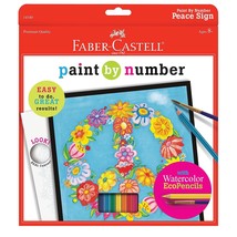 Faber-Castell Paint By Number Peace Kit - Watercolor Paint by Number for Kids - £16.50 GBP