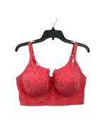 Cacique 42DDD Lace Balconette Bra Salmon Pink Underwire Lightly Lined Used - €11,93 EUR