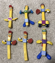 Vintage 1989 McDonald&#39;s Fry Guys Happy Meal Toys Lot Of 4 w/accessories - £11.00 GBP