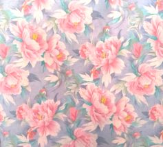 New Jo-Ann Fabrics 36&quot; x 45&quot; Floral Material Pink &amp; Blue Crafts Quilt Sewing - £10.28 GBP