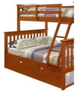 Jayden Espresso Twin over Full Bunk Bed with Trundle Bed - $1,578.19 CAD
