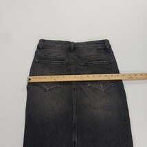 Risen Jeans Los Angeles RDS1222 Women's Black Distressed Denim Fray Skirt Small image 8