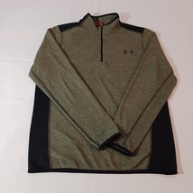 Under Armour Men's M Green & Black 1/4 Zip Pullover Sweatshirt Loose Coldgear image 9