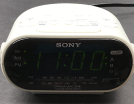 Sony Dream Machine AM/FM Dual Alarm White Clock Radio Model ICF-C318 Tested - £15.75 GBP