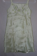 Rare Editions Girl&#39;s Green Sleeveless Ruffled Dress Flowers Spring Easter Size 7 - £24.17 GBP