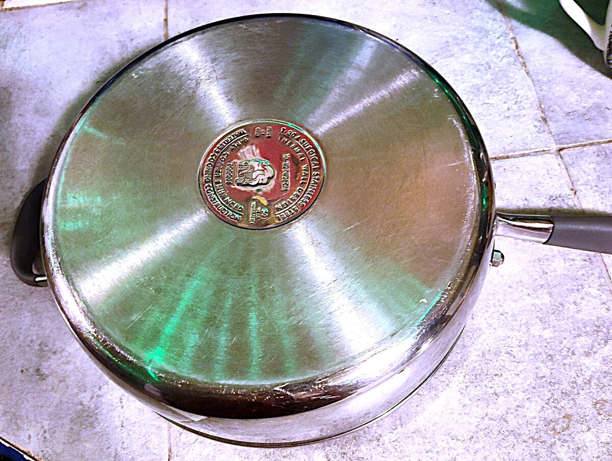 Vintage Royal Prestige Skillet: 1970s Italian 9-Ply Surgical Stainless Steel Wat Item image 8