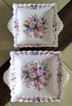 Lot (2) CROWN STAFFORDSHIRE Fine Bone China Gold Floral Candy / Trinket ... - $29.30