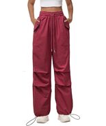 NASKY High Waisted Cargo Pants for Women WINE 2XL - $19.51 CAD