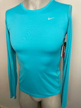 Nike Women&#39;s LS Miler UV Running Top 744743-319 Blue Lagoon Size : S - £13.47 GBP