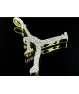 Men&#39;s 14K Yellow Gold Over Genuine 1.80Ct Round Diamond Jumpman Jordan P... - €91,45 EUR