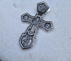 New Pendant Cross Jesus Christ Crucifix Orthodox Russian Sterling 925 Silver Men - £121.75 GBP