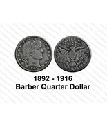 1892 to 1916 Barber Quarter Dollar American COPY coin - $14.99