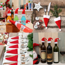 Christmas Santa Hat Cutlery Set - Wine Bottle/ Tree Decoration - $1.27+