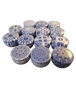 100% Natural Soy Wax Candle in Blue  Decorative Tin &amp; Lid Long Burning T... - £6.02 GBP