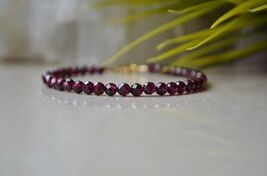 A+ granate rojo 2-3MM piedra preciosa redonda facetada 5-8 "pulsera... - $20.39