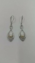 Samuel Aaron Pearl &amp; Cubic Zirconia Figure 8 Earrings, Sterling Silver - $33.99