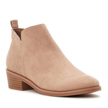 New Time and Tru Women&#39;s Faux Suede Ankle Memory Foam Boots 11 Brown Tan Bone - £15.97 GBP