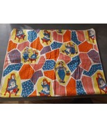 Vintage 70&#39;s Raggedy Ann and Andy Print Receiving Baby Blanket Patchwork... - $16.70