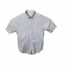 TURNBURY Men&#39;s Short Sleeve Shirt Large EUROPEAN Linen Plaid LARGE Striped - £9.54 GBP