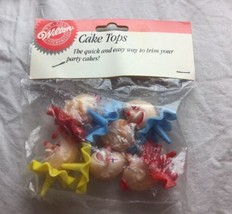 1987 Wilton Cake Tops Derby Clowns Pack of 6 - 3/4 inch tall  - Vintage - £11.85 GBP