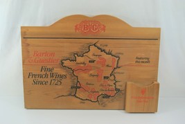 Barton &amp; Guestier Fine French Wines Wood Sign w/ Info Pamphlet Holder Fr... - £34.57 GBP