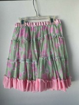 XOXO girls Size 6 Floral Mint green and pink ruffled layer skirt with tulle over - £7.90 GBP