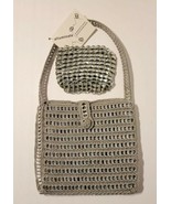 Handmade Aluminum Soda Pop Top Pull Tab Crocheted Purse Shoulder Bag Silver NEW - $59.99