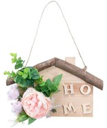 Welcome Sign Hanging Wall Decor for Front Door Living Room Wooden Flower... - $14.84