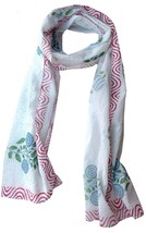 Scarfs for women 100% Pure cotton Indian design hand block printed mini stole - £21.31 GBP