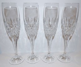 EXQUISITE SET OF 4 MIKASA CRYSTAL COVENTRY 10&quot; CHAMPAGNE FLUTES - £92.50 GBP