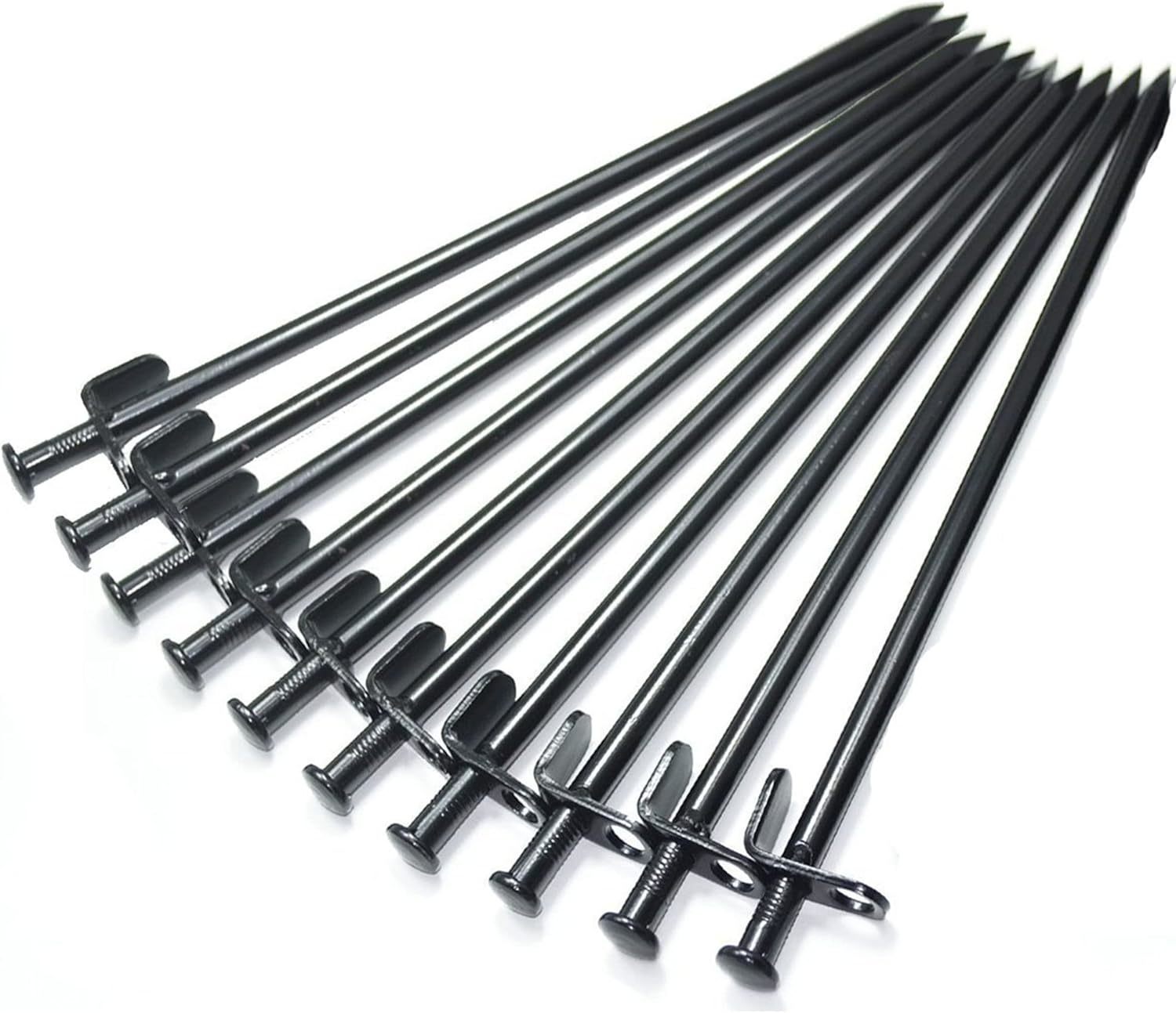 Iumé 10-Pack Tent Stakes, Black / 11-Point 8-Inch Heavy Duty Camping Sta... - $37.96