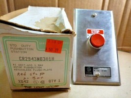CR2943NB301H GENERAL ELECTRIC RED STOP PUSH BUTTON MOTOR CONTROL STATION... - $24.88