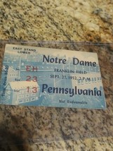 1952 Notre Dame Football Vs Pennsylvania Football Ticket Stub - £38.15 GBP