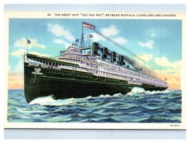 Cleveland &amp; Buffalo Steamship Seeandbee Unused Postcard Great Lakes - $45.47