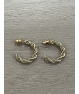 Vintage Dual Gold &amp; Silver Toned 80&#39;s Monet Hoop Rope / Braided Design E... - $14.84