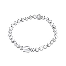 100% 925 Sterling Silver Beads & Pave Chain Bracelets Jewelry Free Shipping - £36.90 GBP