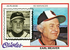 1978 Topps Earl Weaver 211 Orioles VG - £0.78 GBP