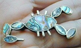 Vintage Sterling Inlaid Abalone Figural Scorpion Pin - £23.46 GBP