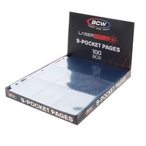 1 pack of 100 BCW LaserWeld 2 ½" x 3 ½" Card 9-pocket Binder Pages - $24.49