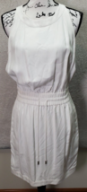 Banana Republic Sheath Dress Women Size 8 White Sleeveless Round Neck Drawstring - £20.32 GBP