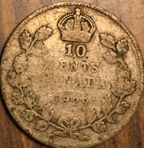 1929 CANADA SILVER 10 CENTS COIN - £3.45 GBP